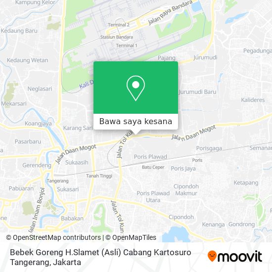 Peta Bebek Goreng H.Slamet (Asli) Cabang Kartosuro Tangerang