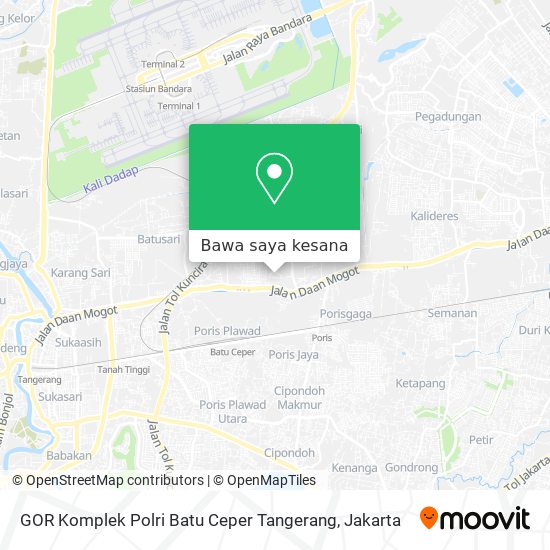 Peta GOR Komplek Polri Batu Ceper Tangerang