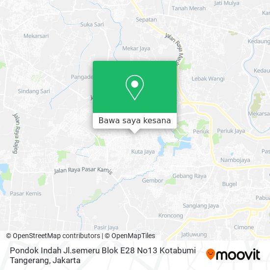 Peta Pondok Indah Jl.semeru Blok E28 No13 Kotabumi Tangerang