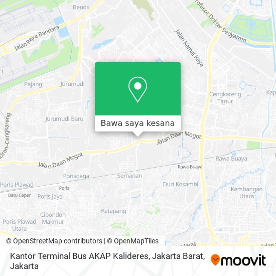 Peta Kantor Terminal Bus AKAP Kalideres, Jakarta Barat