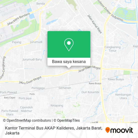 Peta Kantor Terminal Bus AKAP Kalideres, Jakarta Barat