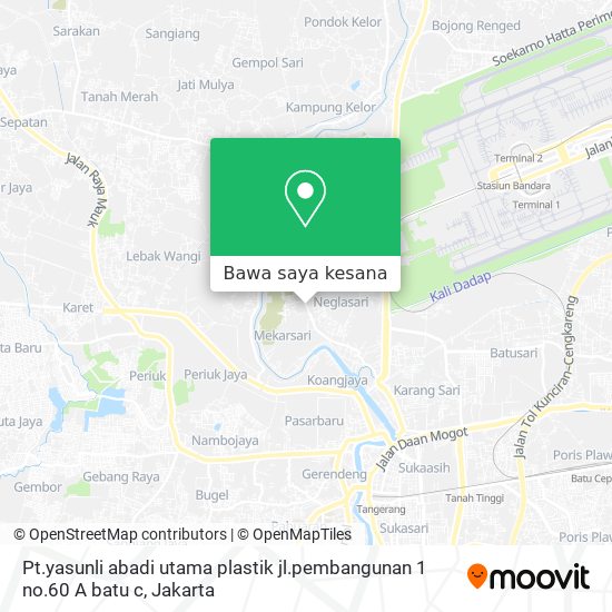 Peta Pt.yasunli abadi utama plastik jl.pembangunan 1 no.60 A batu c