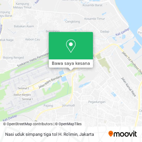 Peta Nasi uduk simpang tiga tol  H. Ro'imin