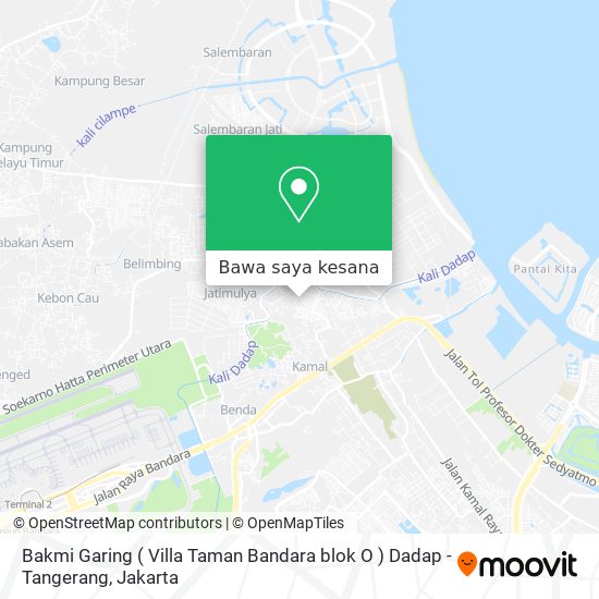 Peta Bakmi Garing ( Villa Taman Bandara blok O ) Dadap - Tangerang