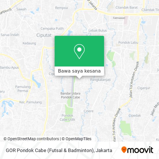 Peta GOR Pondok Cabe (Futsal & Badminton)