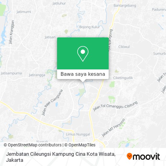 Peta Jembatan Cileungsi Kampung Cina Kota Wisata