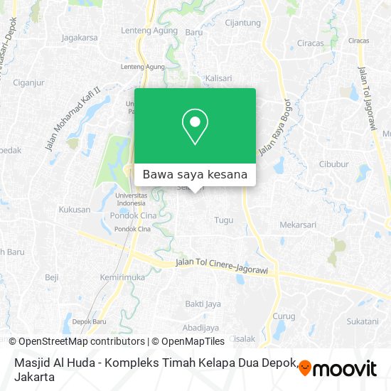 Peta Masjid Al Huda - Kompleks Timah Kelapa Dua Depok