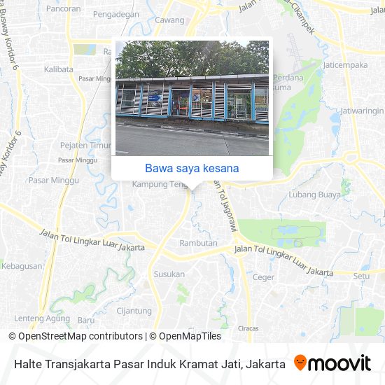 Peta Halte Transjakarta Pasar Induk Kramat Jati