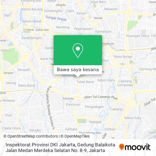 Peta Inspektorat Provinsi DKI Jakarta, Gedung Balaikota Jalan Medan Merdeka Selatan No. 8-9