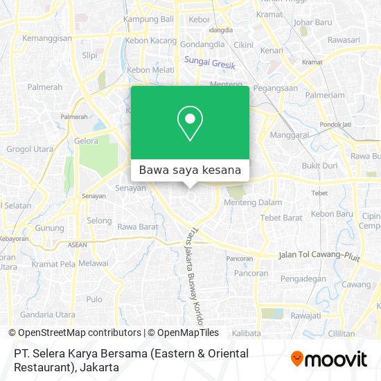 Peta PT. Selera Karya Bersama (Eastern & Oriental Restaurant)