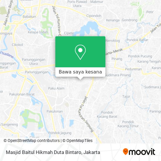 Peta Masjid Baitul Hikmah Duta Bintaro