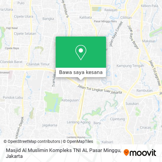 Peta Masjid Al Muslimin Kompleks TNI AL Pasar Minggu