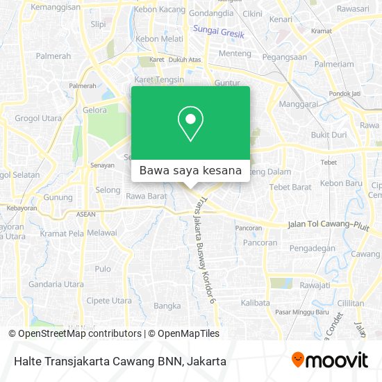 Peta Halte Transjakarta Cawang BNN