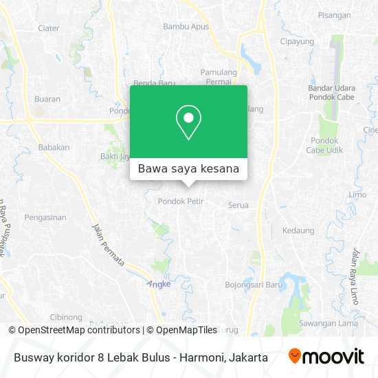 Peta Busway koridor 8 Lebak Bulus - Harmoni