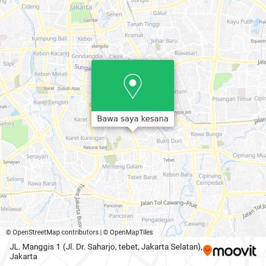 Peta JL. Manggis 1 (Jl. Dr. Saharjo, tebet, Jakarta Selatan)