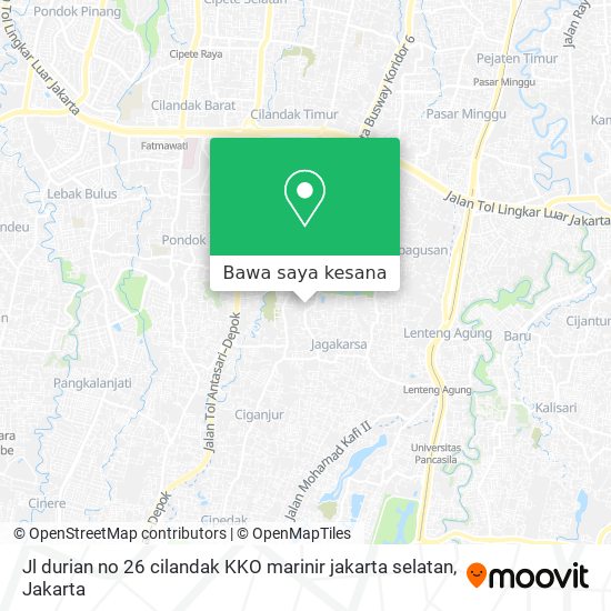 Peta Jl durian no 26 cilandak KKO marinir jakarta selatan
