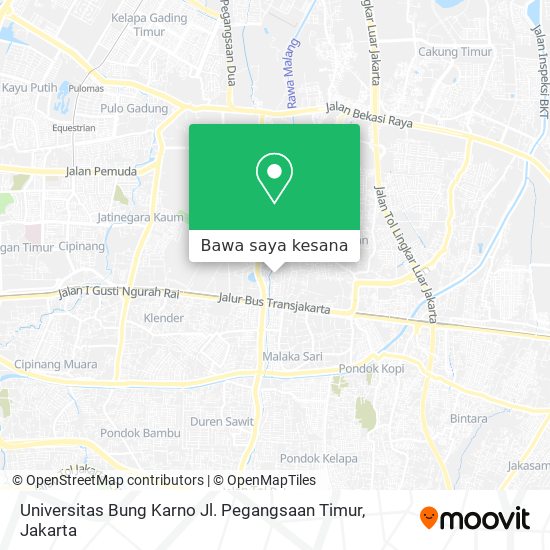 Peta Universitas Bung Karno Jl. Pegangsaan Timur