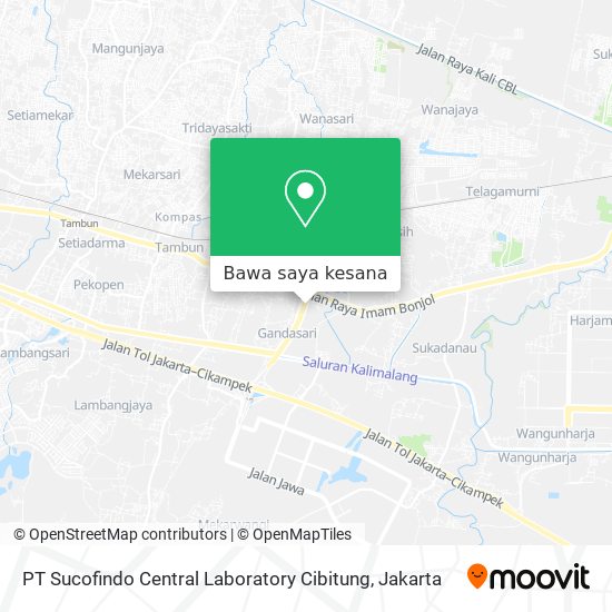 Peta PT Sucofindo Central Laboratory Cibitung