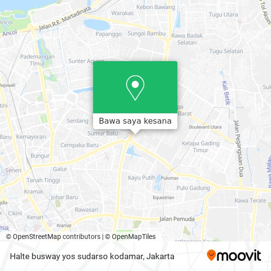 Peta Halte busway yos sudarso kodamar