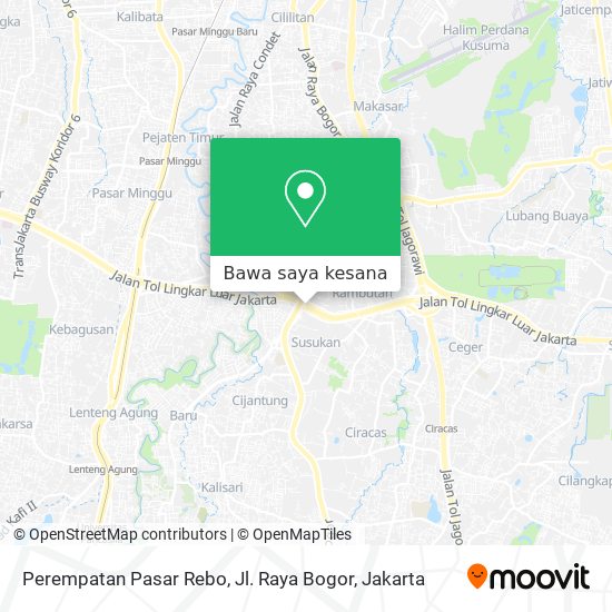 Peta Perempatan Pasar Rebo, Jl. Raya Bogor