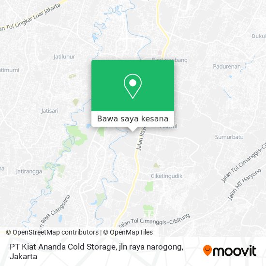 Peta PT Kiat Ananda Cold Storage, jln raya narogong