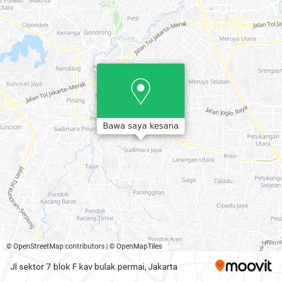 Peta Jl sektor 7 blok F kav bulak permai