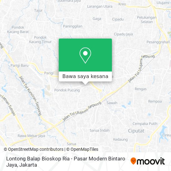 Peta Lontong Balap Bioskop Ria  - Pasar Modern Bintaro Jaya