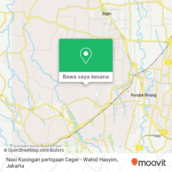 Peta Nasi Kucingan pertigaan Ceger - Wahid Hasyim