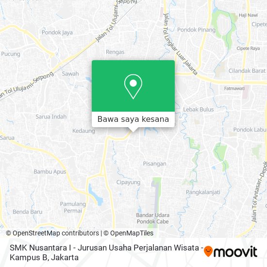 Peta SMK Nusantara I - Jurusan Usaha Perjalanan Wisata - Kampus B