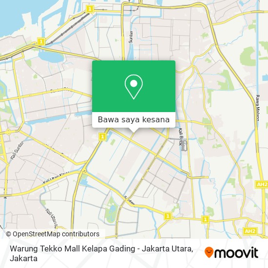 Peta Warung Tekko Mall Kelapa Gading - Jakarta Utara