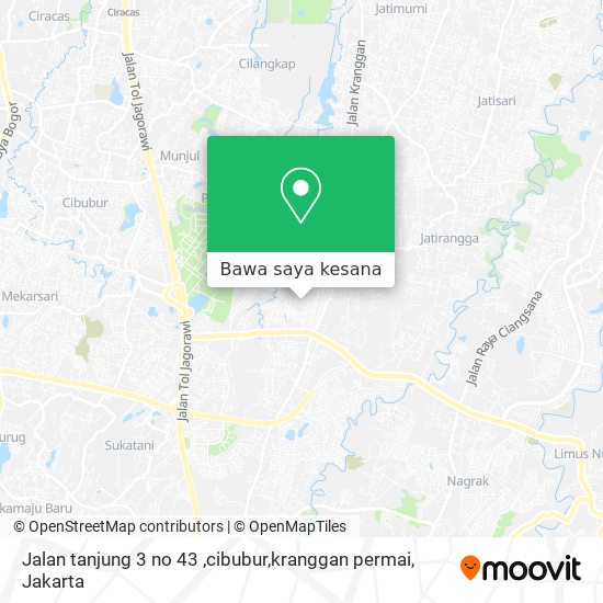 Peta Jalan tanjung 3 no 43 ,cibubur,kranggan permai