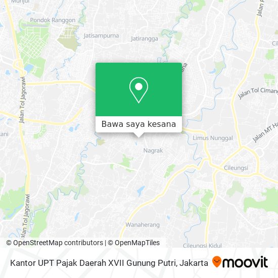 Peta Kantor UPT Pajak Daerah XVII Gunung Putri