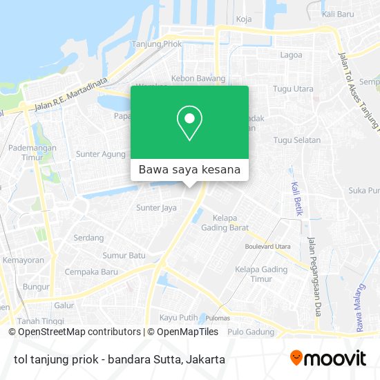 Peta tol tanjung priok - bandara Sutta