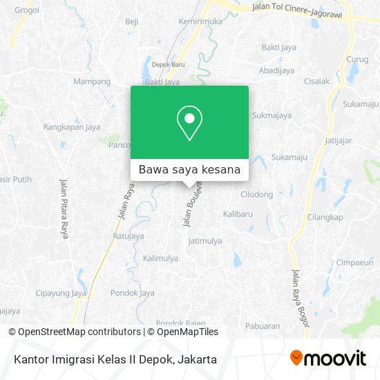 Peta Kantor Imigrasi Kelas II Depok