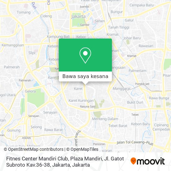 Peta Fitnes Center Mandiri Club, Plaza Mandiri, Jl. Gatot Subroto Kav.36-38, Jakarta