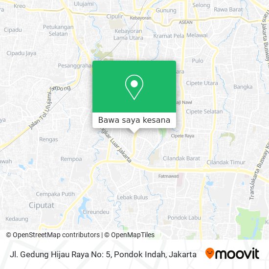 Peta Jl. Gedung Hijau Raya No: 5, Pondok Indah