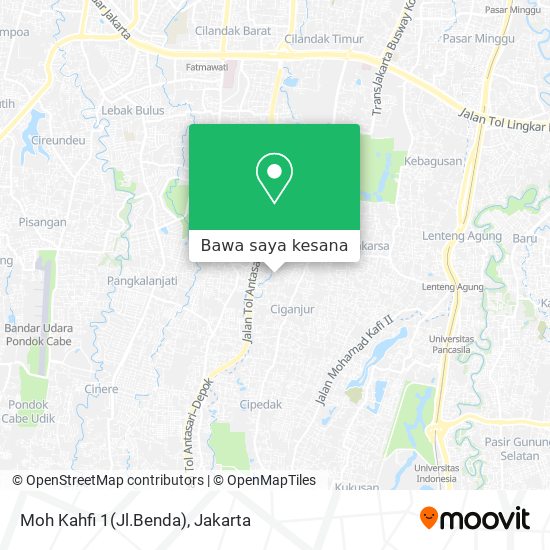 Peta Moh Kahfi 1(Jl.Benda)