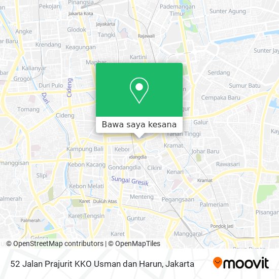 Peta 52 Jalan Prajurit KKO Usman dan Harun
