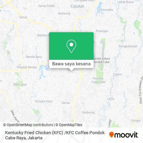 Peta Kentucky Fried Chicken (KFC) /KFC Coffee Pondok Cabe Raya