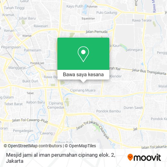Peta Mesjid jami al iman perumahan cipinang elok. 2