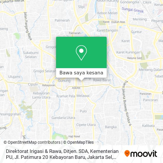 Peta Direktorat Irigasi & Rawa, Ditjen. SDA, Kementerian PU, Jl. Patimura 20 Kebayoran Baru, Jakarta Sel