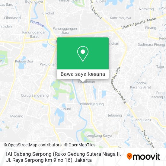 Peta IAI Cabang Serpong (Ruko Gedung Sutera Niaga II, Jl. Raya Serpong km 9 no 16)