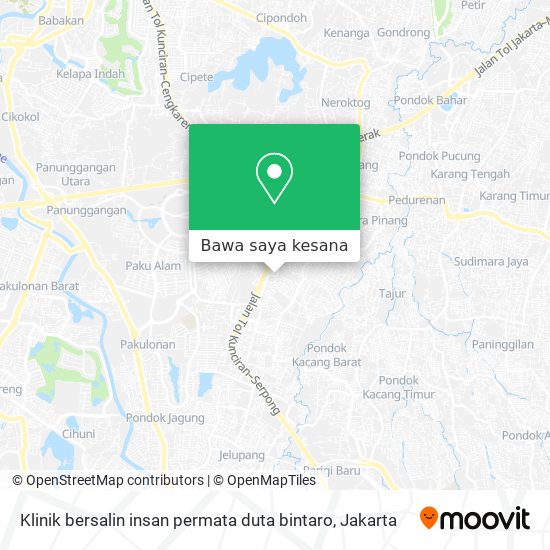 Peta Klinik bersalin insan permata duta bintaro