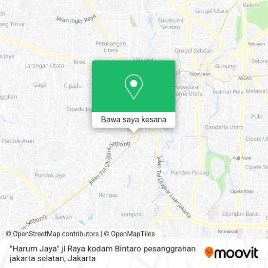 Peta "Harum Jaya" jl Raya kodam Bintaro pesanggrahan jakarta selatan