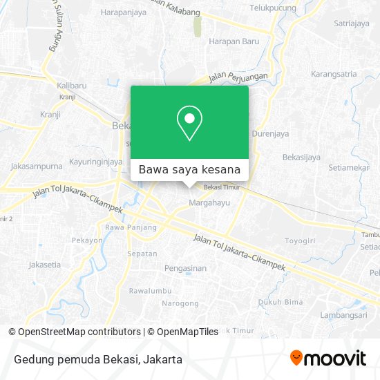 Peta Gedung pemuda Bekasi