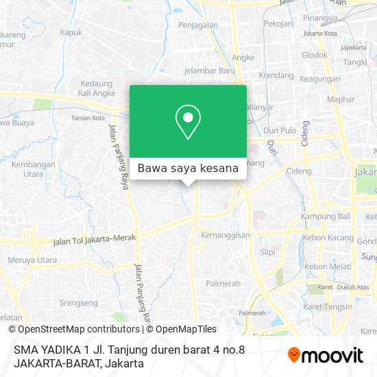 Peta SMA YADIKA 1 Jl. Tanjung duren barat 4 no.8 JAKARTA-BARAT