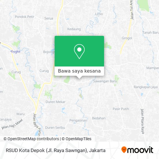 Peta RSUD Kota Depok (Jl. Raya Sawngan)
