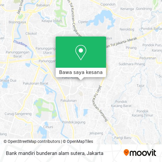 Peta Bank mandiri bunderan alam sutera