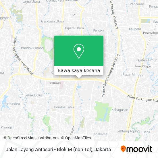 Peta Jalan Layang Antasari - Blok M (non Tol)