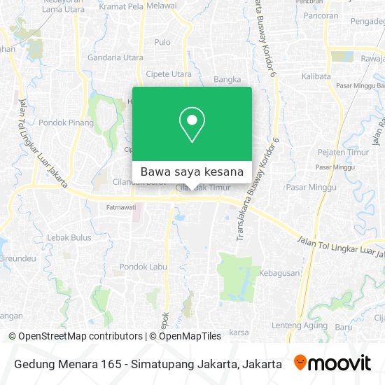 Peta Gedung Menara 165 - Simatupang Jakarta